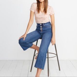 Marine Layer Blue Wide Leg Cropped Jeans